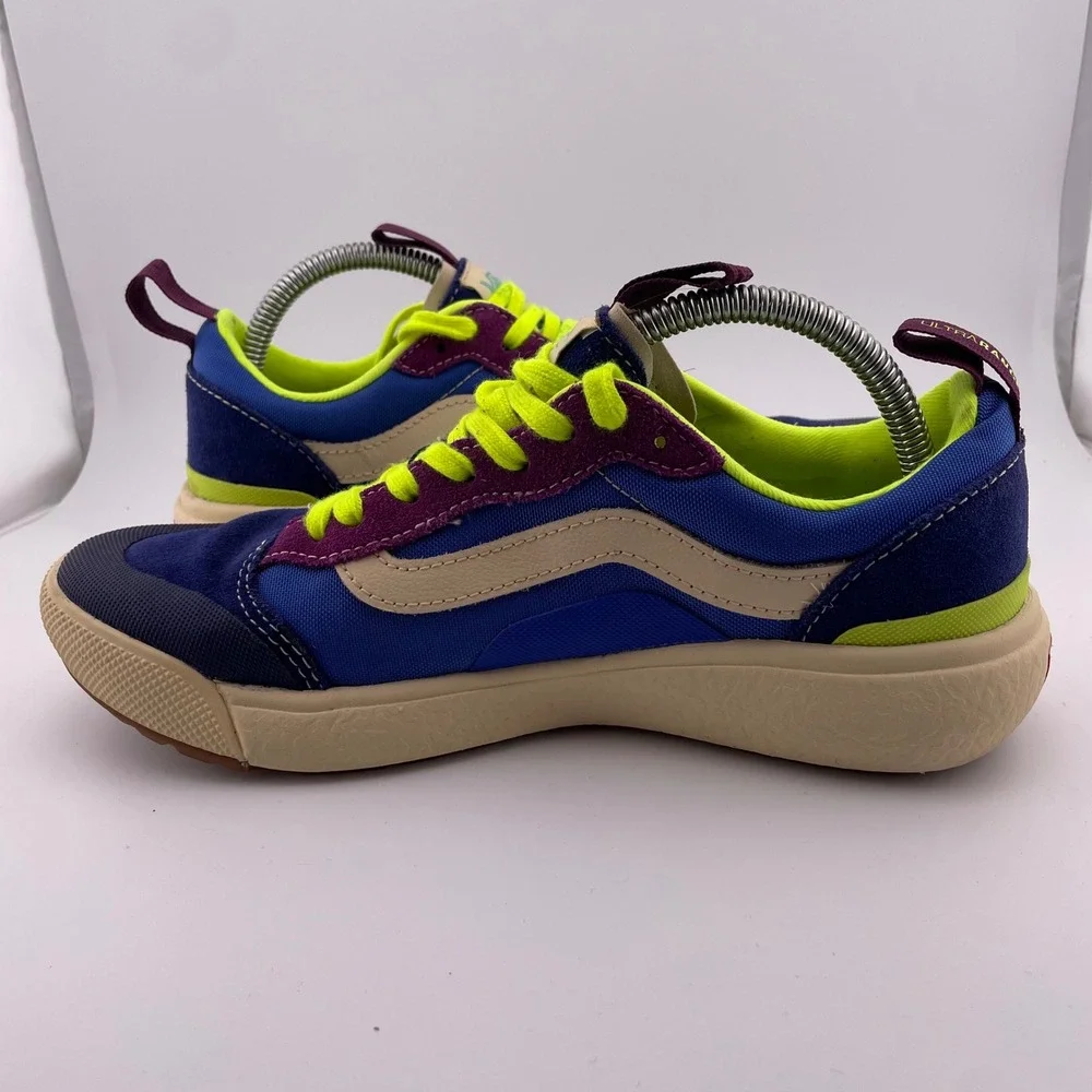 Vans Ultrarange Exo SE Shoes Blue Neon Yellow Purple Tan Suede‎ Men 6.5 Women 8